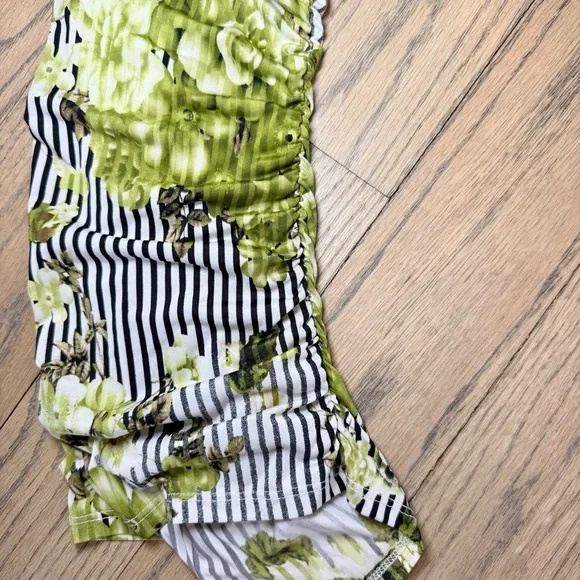 Janice Women’s Floral and Striped Padded Breast Tube Top Size Large - Picture 10 of 13